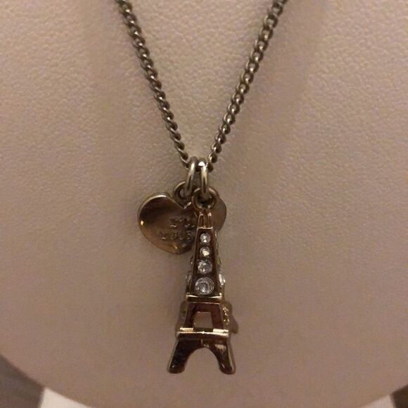 Anthropology necklace pearls with heart “I’m Yours” +Eiffel Tower + Ipsy… - Picture 2 of 10